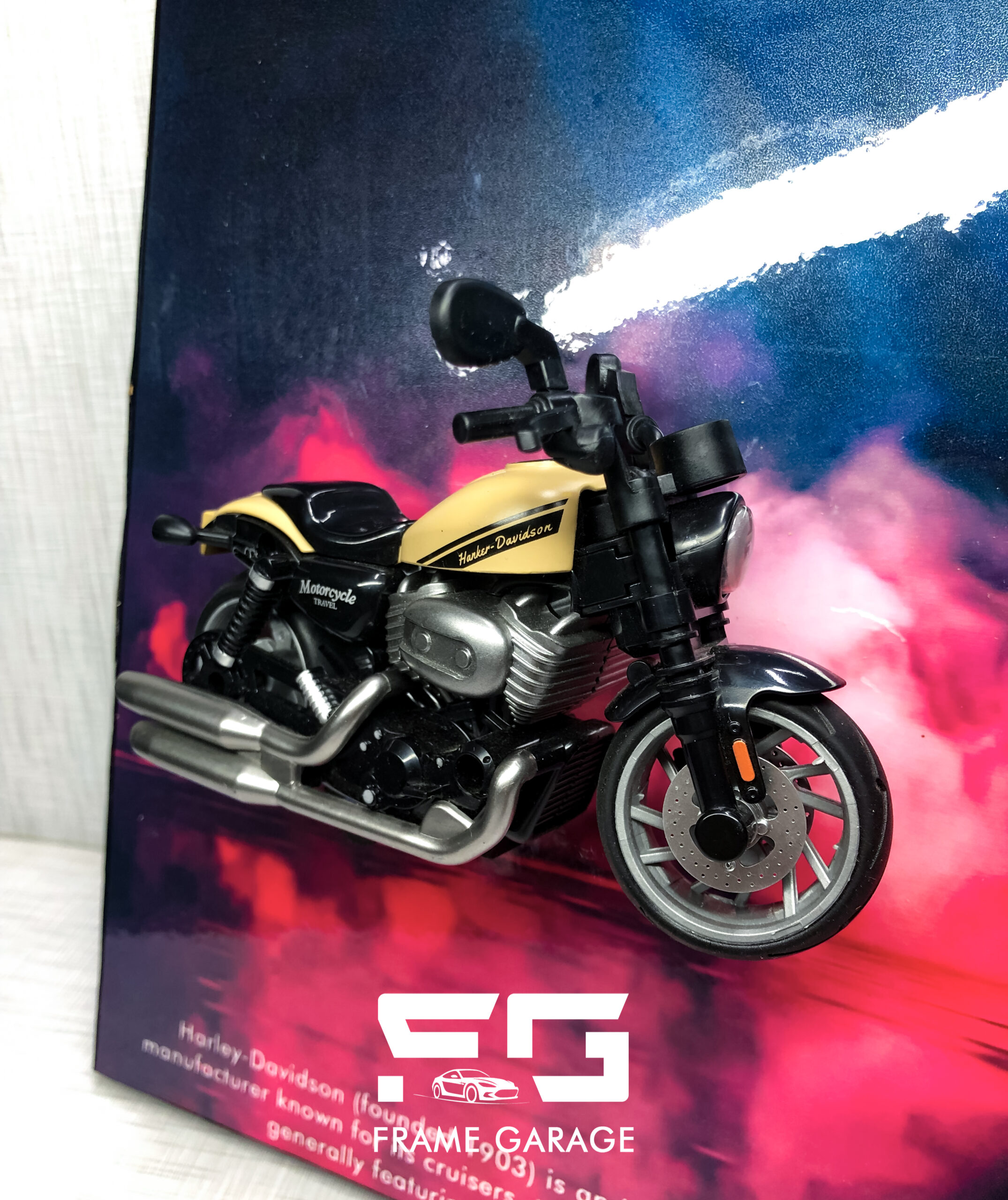 harley davidson 3d diecast bike frame – 1:14 scale model | a4 size | premium quality print | perfect gift harley davidson 3d diecast bike frame – 1:14 scale model | a4 size | premium quality print | perfect gift