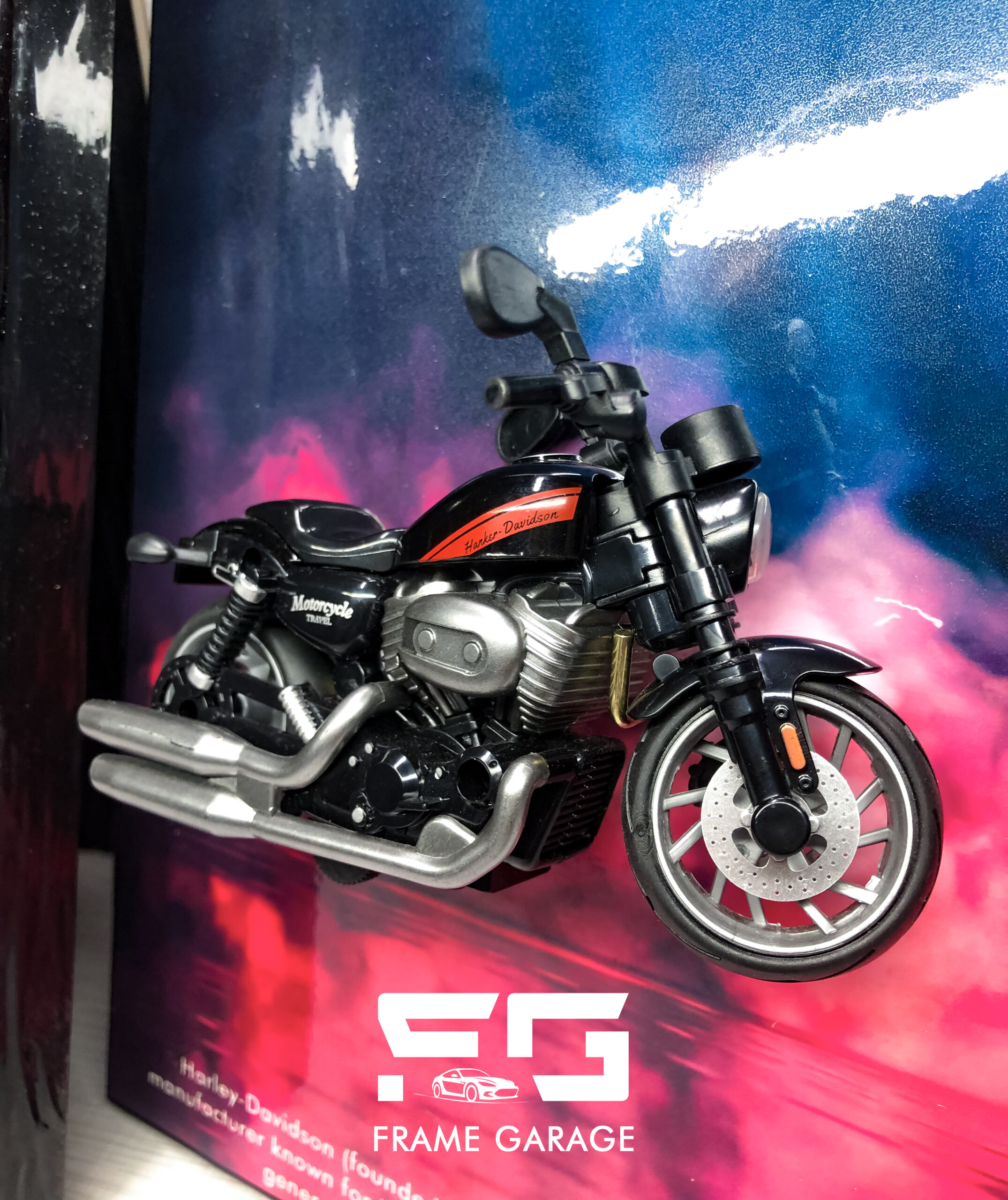 harley davidson 3d diecast bike frame – 1:14 scale model | a4 size | premium quality print | perfect gift harley davidson 3d diecast bike frame – 1:14 scale model | a4 size | premium quality print | perfect gift